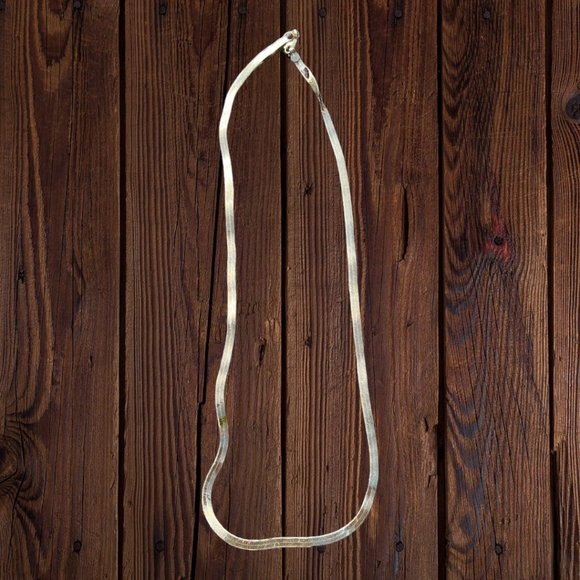 Italy 925 Sterling Silver Herringbone Vintage Pristine Chain 24.25" - Picture 11 of 12